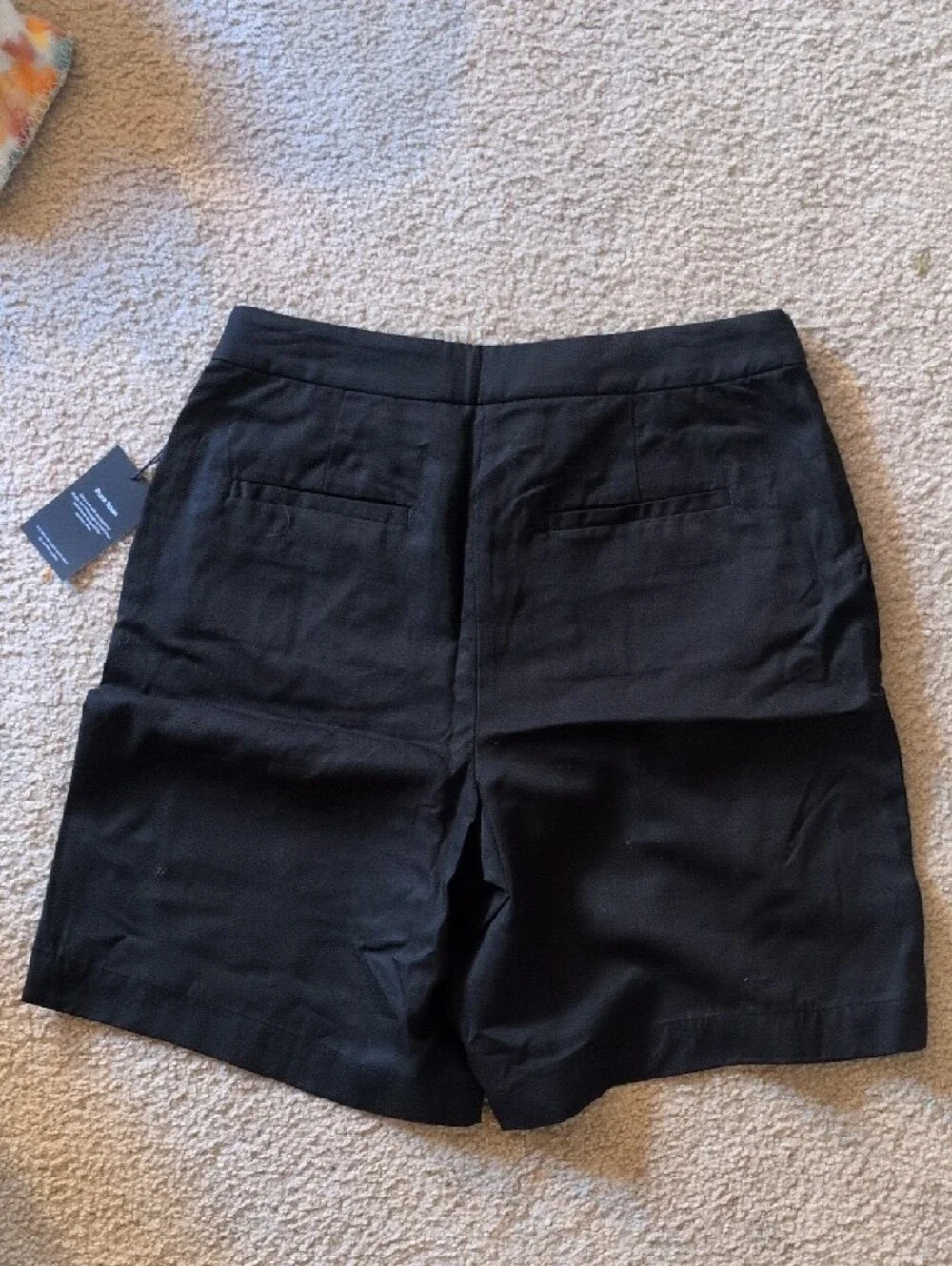 LOFT Versa Black High-Rise Pleated Bermuda Shorts